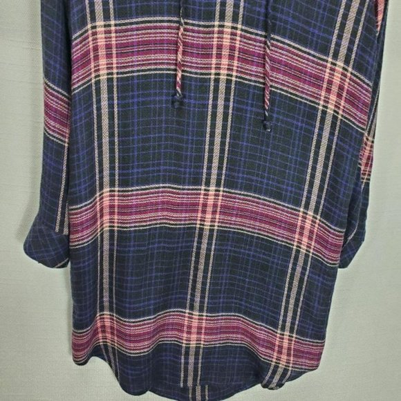 Cloth and Stone Anthropologie Dress Womens M Versify Plaid Tunic Shirt Dress - Picture 3 of 12